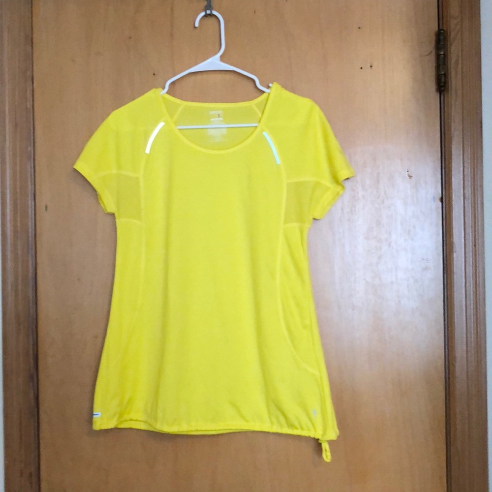 Yellow Semi-Fitted Draw String Bottom Workout Top